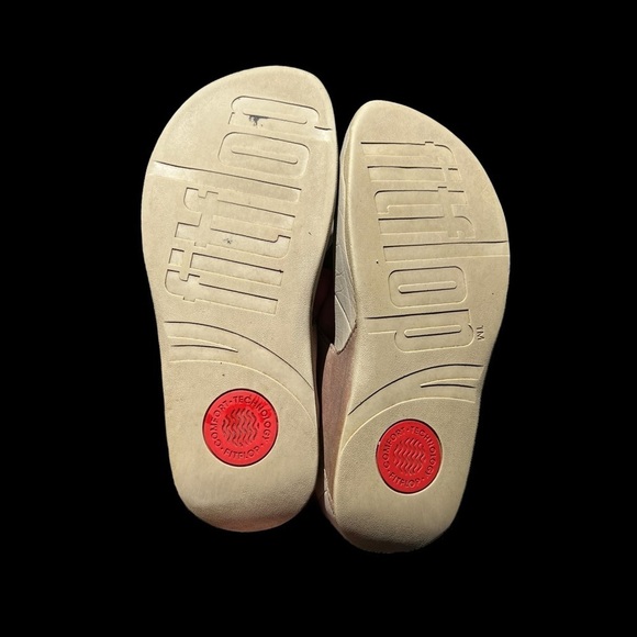 🌻Fit Flop Metallic Triangular Toe-Post Sandals Size 7 - Picture 9 of 10